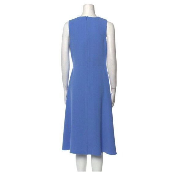 Diane Von Furstenberg Addison Blue and White Ruched Dress 6 - Picture 4 of 5